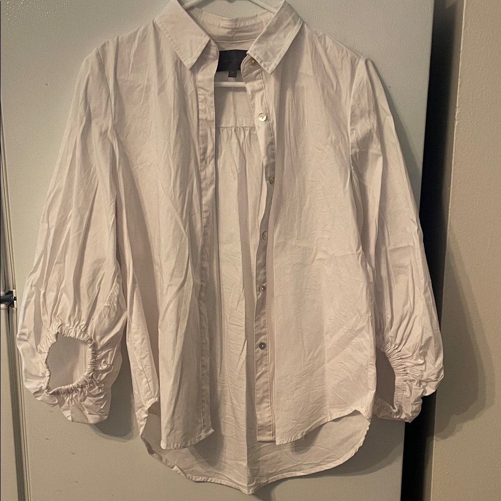 Sunday in Brooklyn XS White Button-Up Shirt Unique Sleeve‎ Cotton Blend Preppy